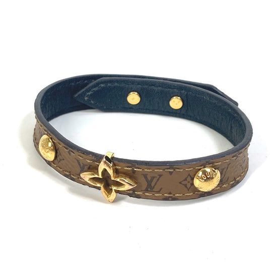 LOUIS VUITTON bracelet M6597F Monogram reverse canvas Brown Accessories Monogram Reverse Bracelet Blooming Women 19 Used Authentic