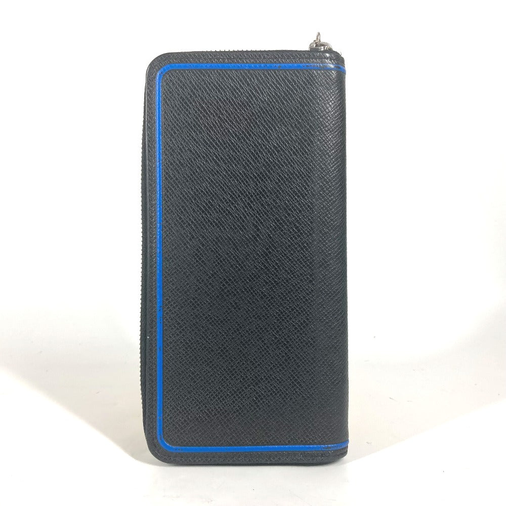 LOUIS VUITTON Long Wallet Purse M30070 Taiga Leather black Taiga bicolor Zippy Wallet Vertical mens Used Authentic