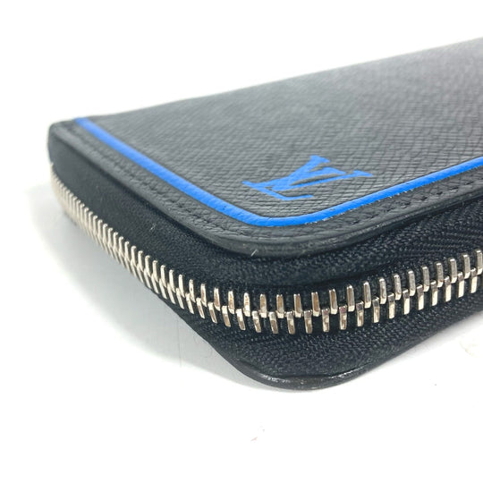 LOUIS VUITTON Long Wallet Purse M30070 Taiga Leather black Taiga bicolor Zippy Wallet Vertical mens Used Authentic