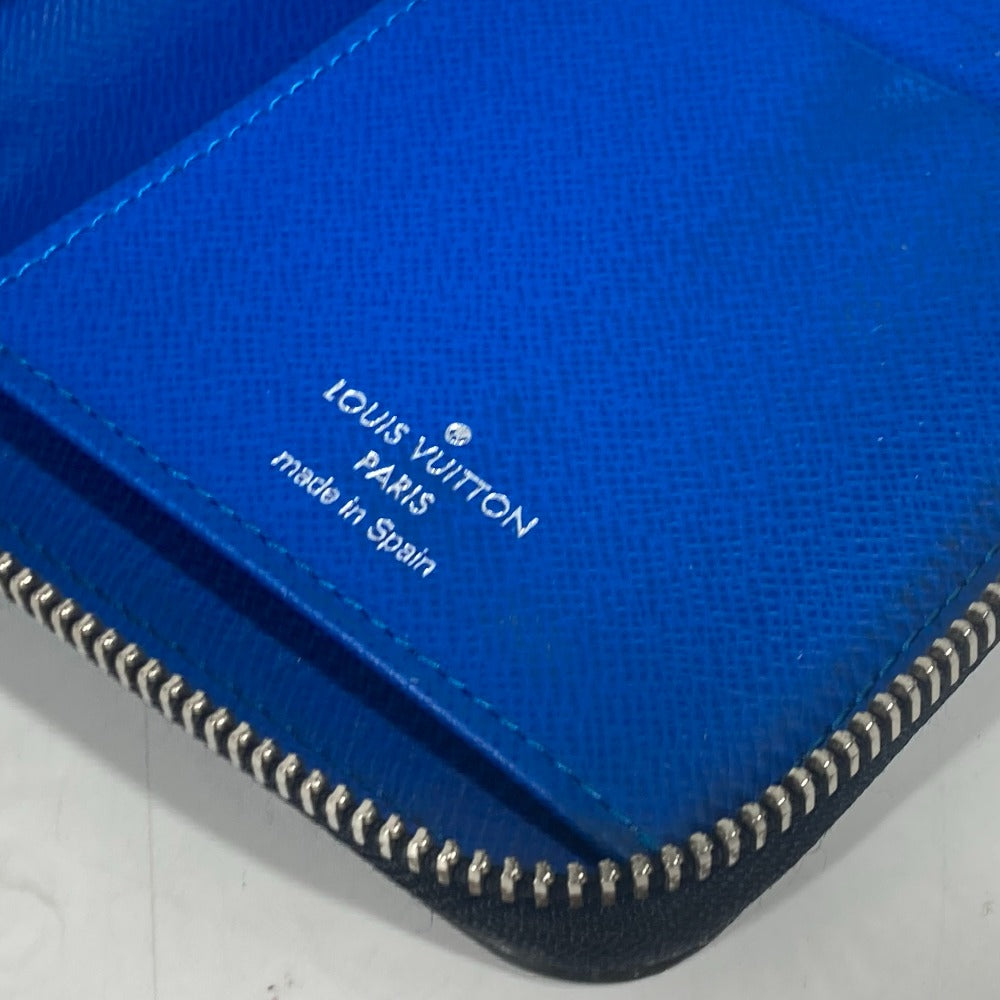LOUIS VUITTON Long Wallet Purse M30070 Taiga Leather black Taiga bicolor Zippy Wallet Vertical mens Used Authentic