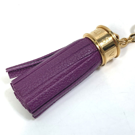 LOUIS VUITTON key ring M65124  leather purple Tassel ribbon Key ring Women Used Authentic