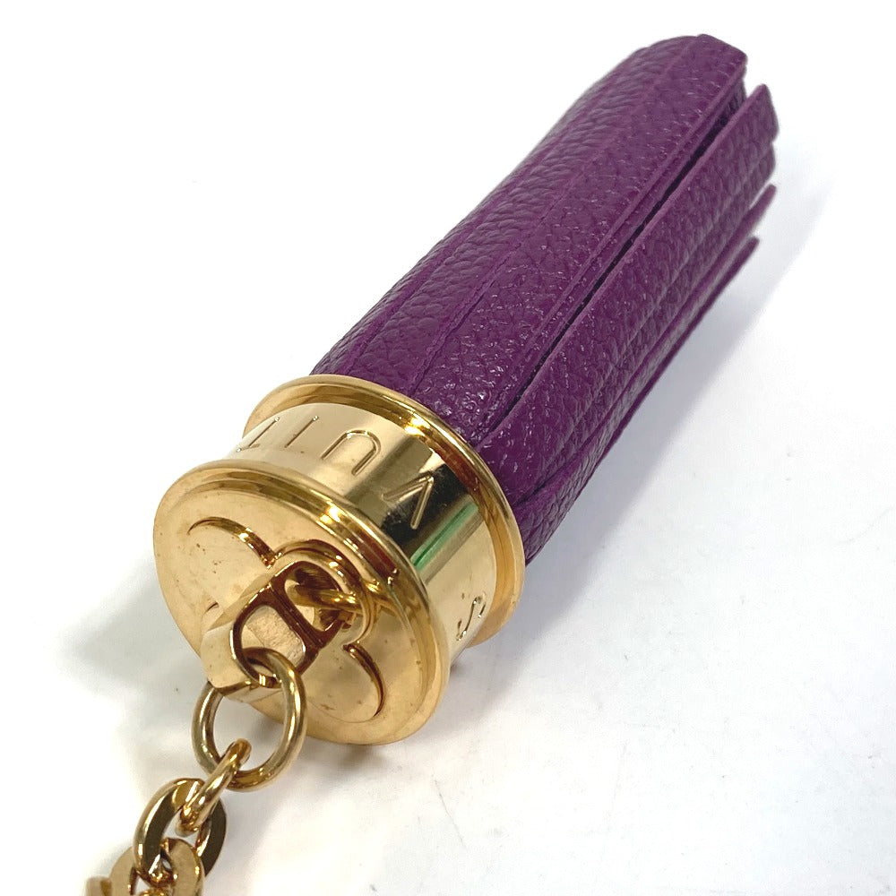 LOUIS VUITTON key ring M65124  leather purple Tassel ribbon Key ring Women Used Authentic
