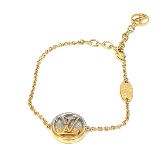 LOUIS VUITTON bracelet M69589 metal gold Bracelet L TO V Women Used Authentic
