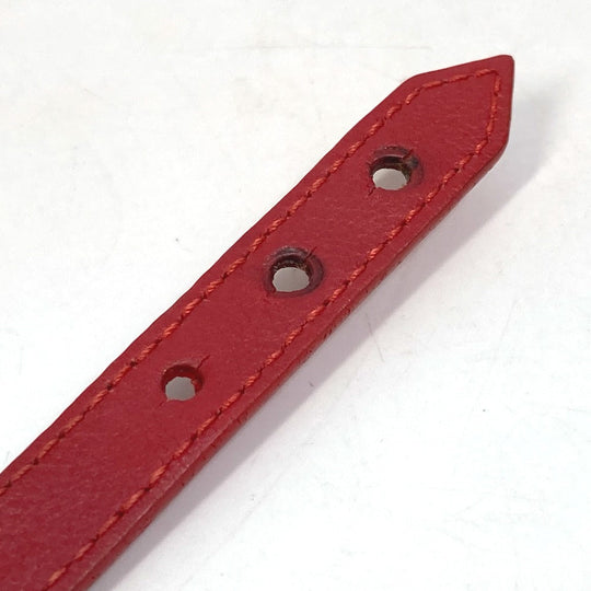 LOUIS VUITTON bracelet M6535 leather Red Monogram flower Women 17 Used Authentic