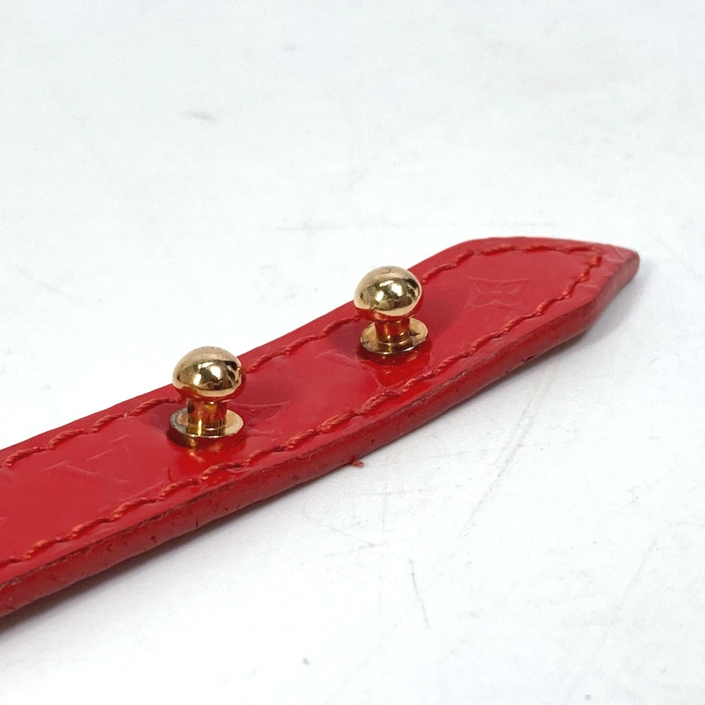 LOUIS VUITTON bracelet M6535 leather Red Monogram flower Women 17 Used Authentic