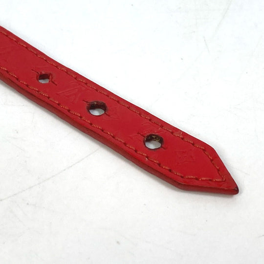 LOUIS VUITTON bracelet M6535 leather Red Monogram flower Women 17 Used Authentic