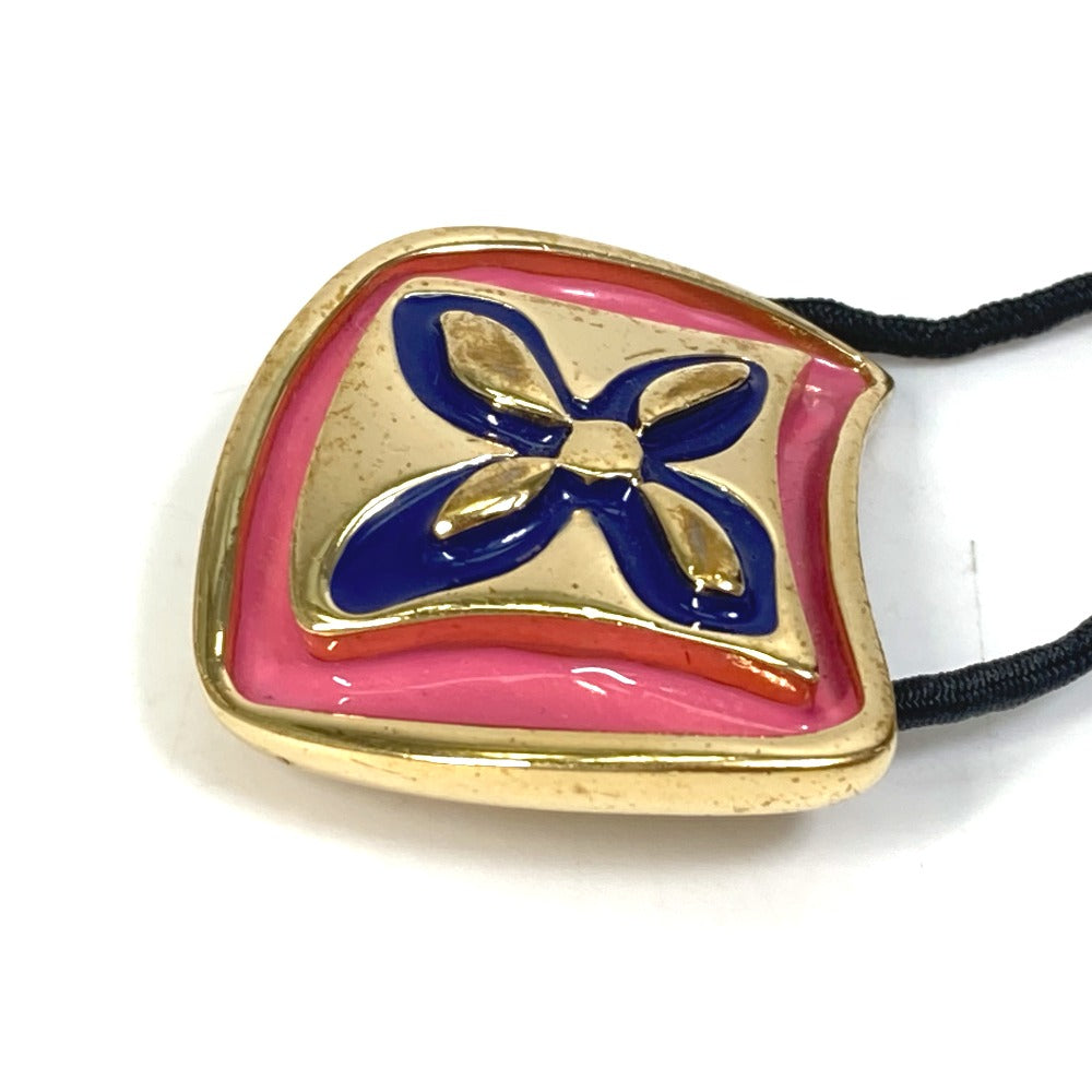 LOUIS VUITTON Hair rubber M65351 metal gold Monogram Elasticity knife Women Used Authentic
