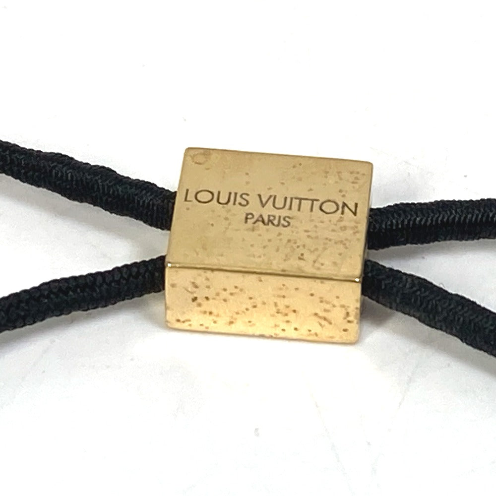 LOUIS VUITTON Hair rubber M65351 metal gold Monogram Elasticity knife Women Used Authentic