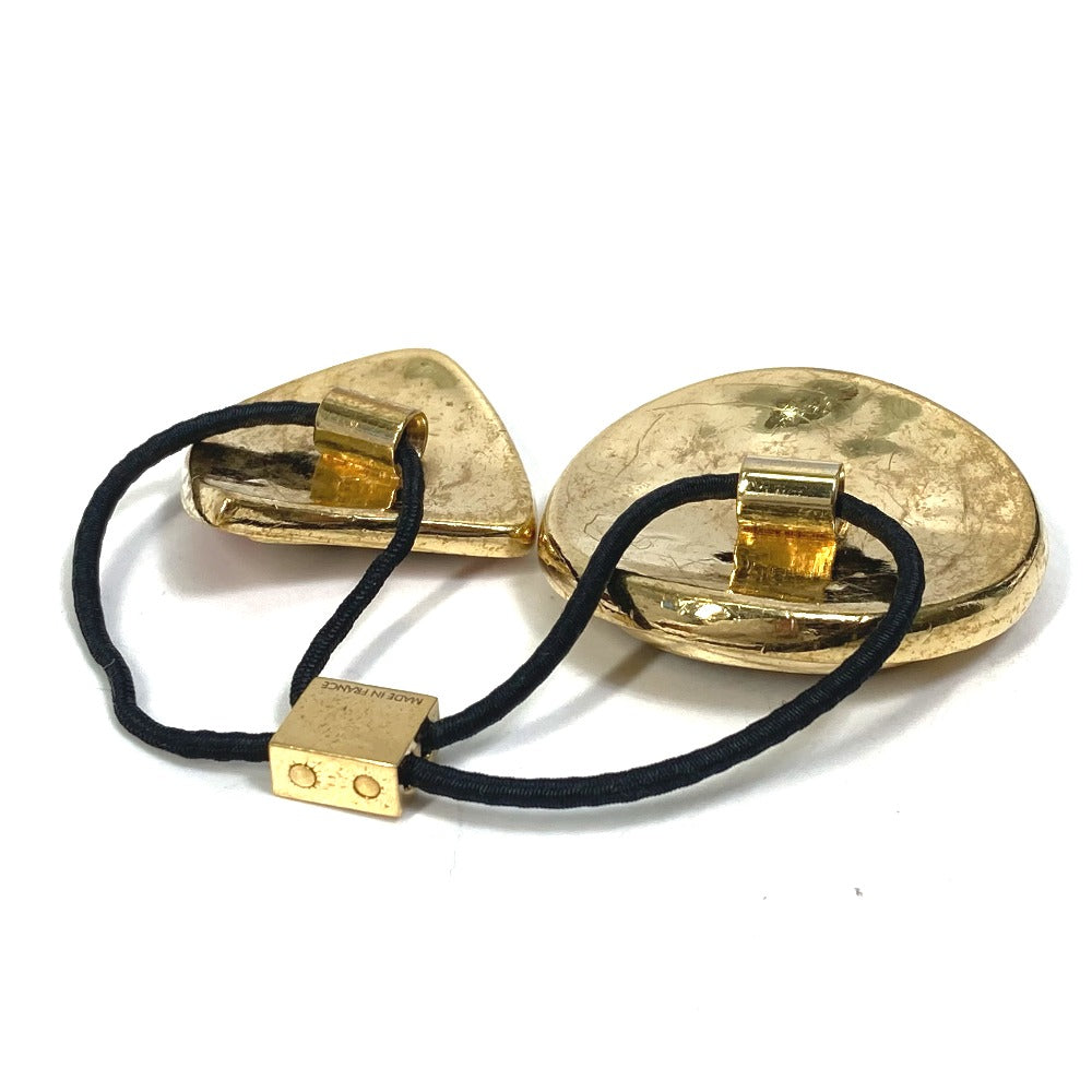 LOUIS VUITTON Hair rubber M65351 metal gold Monogram Elasticity knife Women Used Authentic