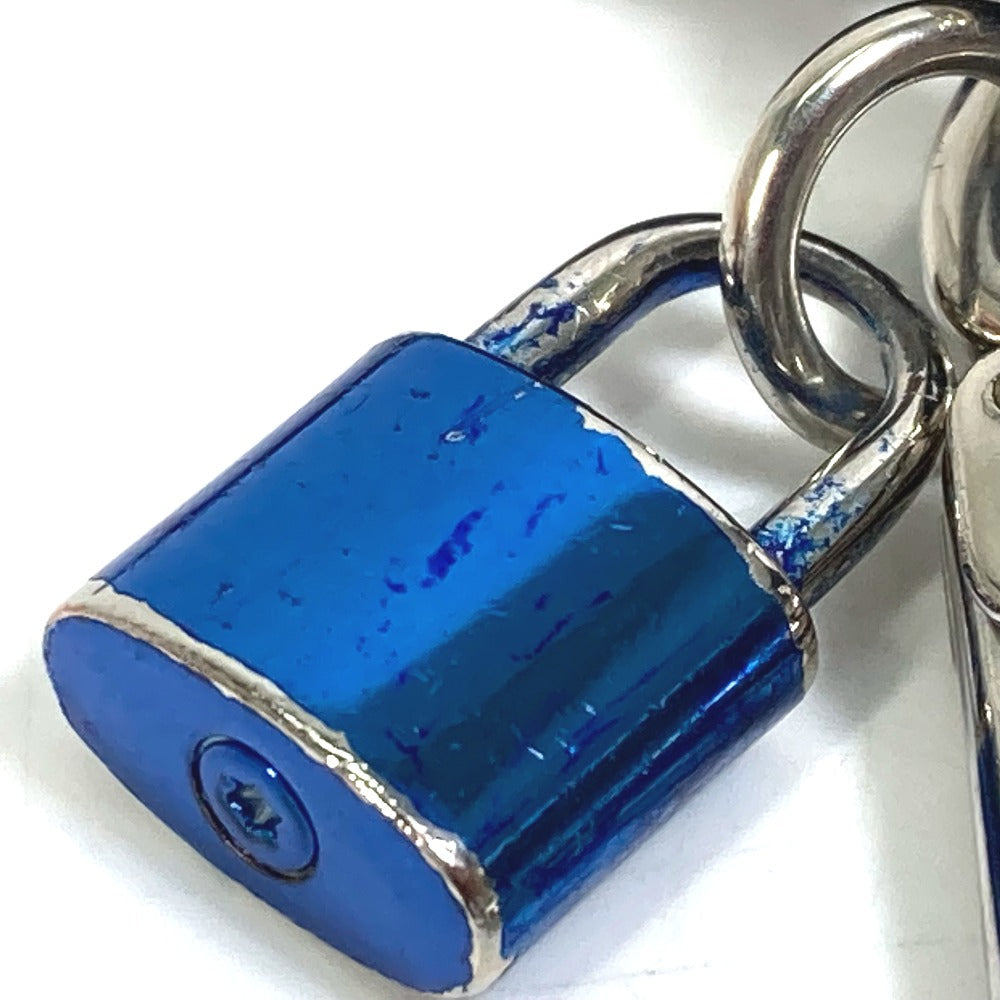 LOUIS VUITTON key ring M61713 leather blue Porto Crenot Rock mens Used Authentic