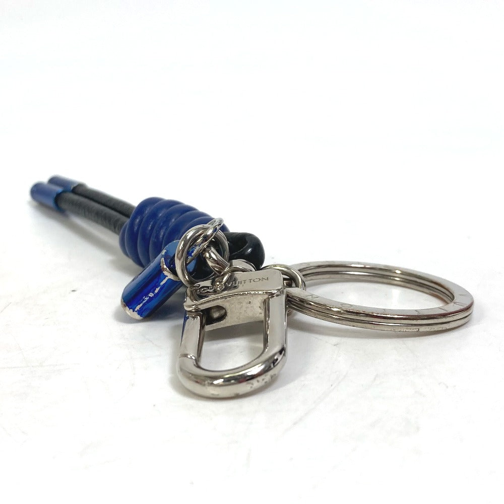 LOUIS VUITTON key ring M61713 leather blue Porto Crenot Rock mens Used Authentic
