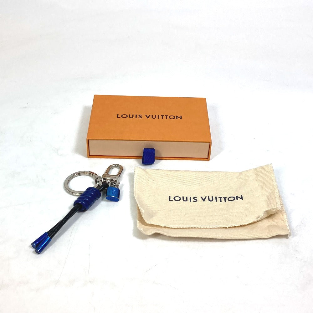 LOUIS VUITTON key ring M61713 leather blue Porto Crenot Rock mens Used Authentic