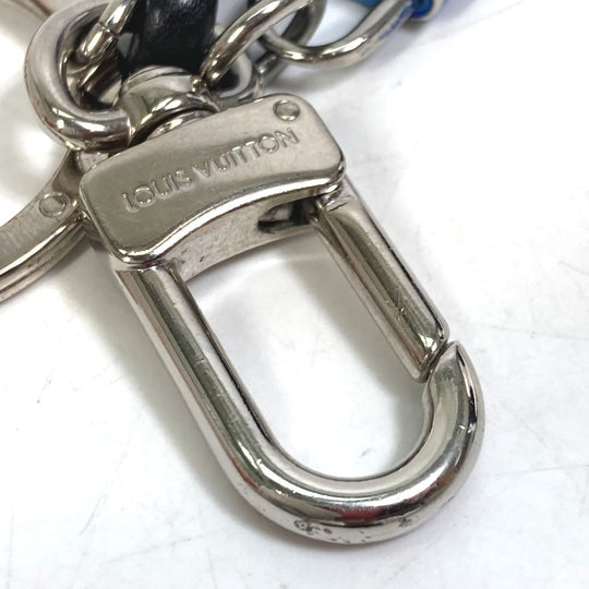 LOUIS VUITTON key ring M61713 leather blue Porto Crenot Rock mens Used Authentic