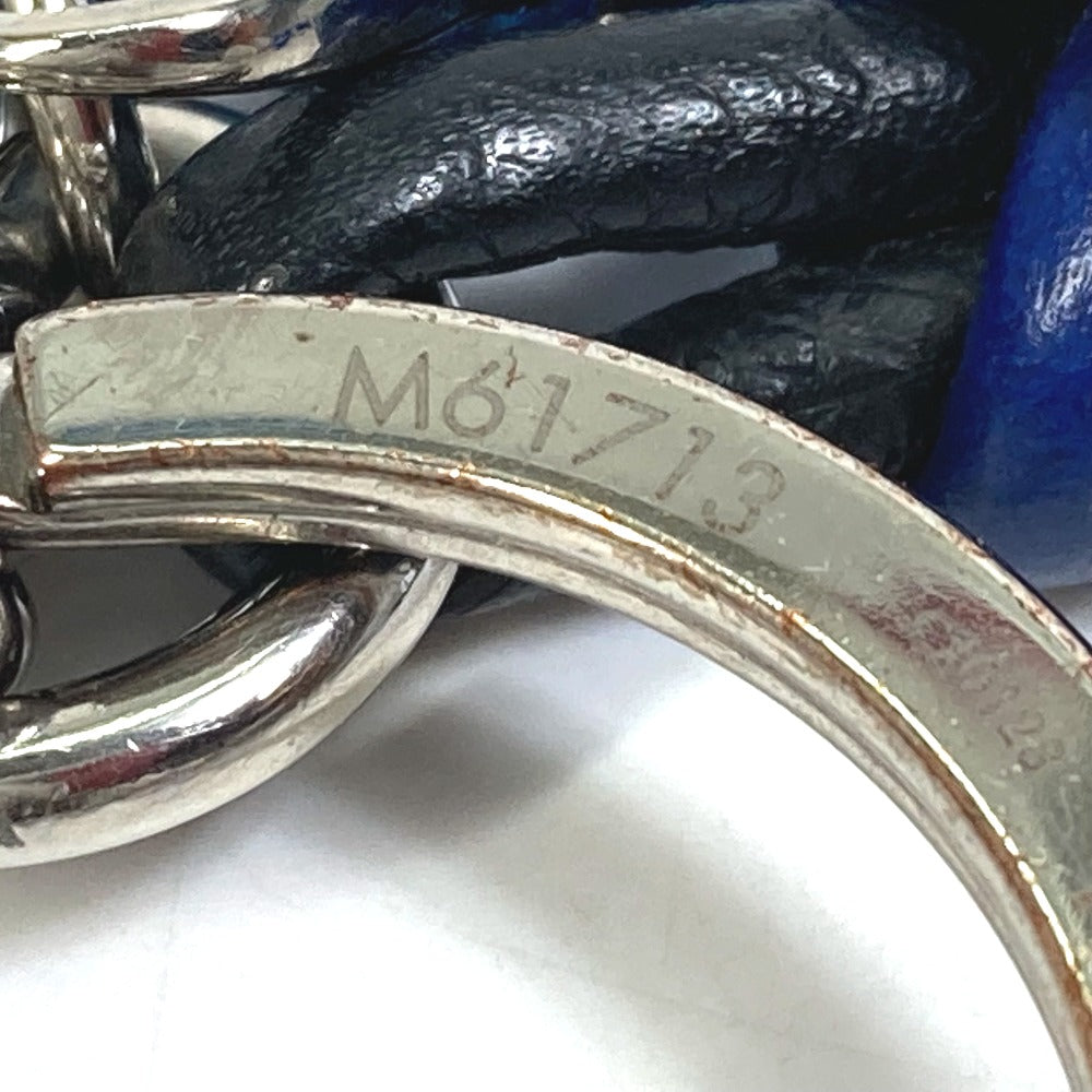 LOUIS VUITTON key ring M61713 leather blue Porto Crenot Rock mens Used Authentic
