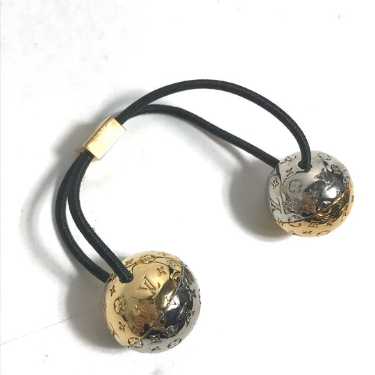 LOUIS VUITTON Hair rubber M80266 metal gold Chou Chou Planet LV Women Used Authentic
