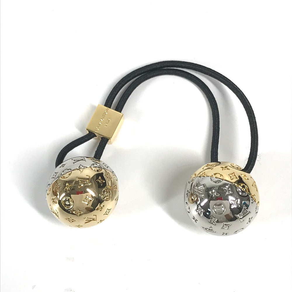 LOUIS VUITTON Hair rubber M80266 metal gold Scrunchie Nanogram Planet LV Women Used Authentic