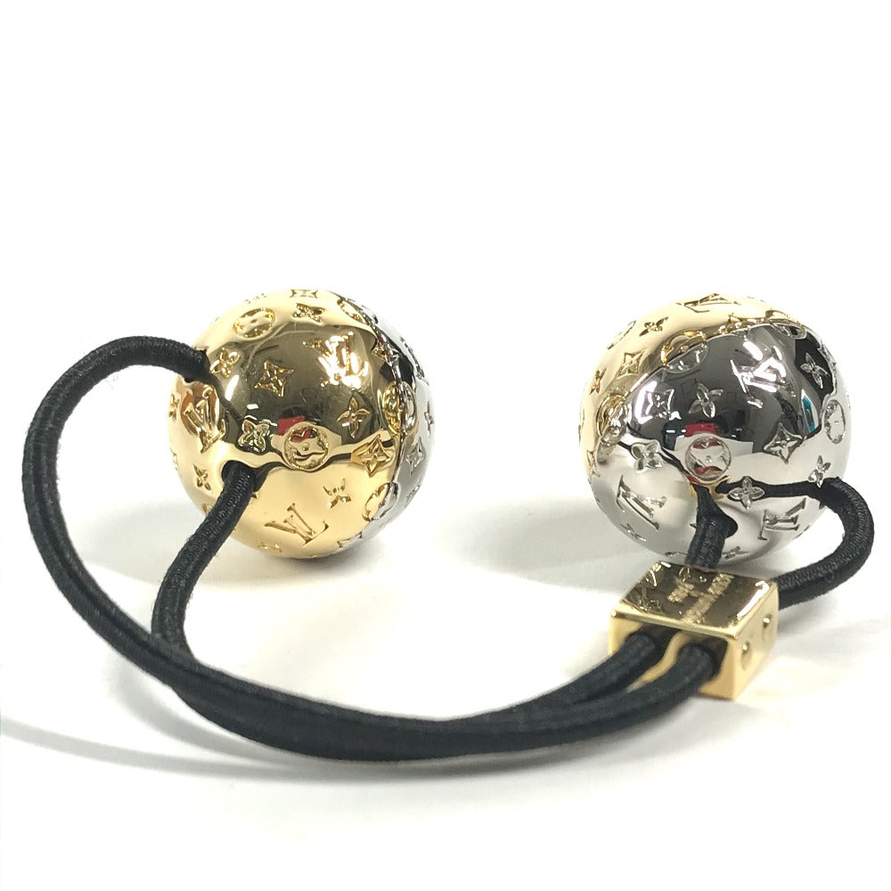 LOUIS VUITTON Hair rubber M80266 metal gold Scrunchie Nanogram Planet LV Women Used Authentic