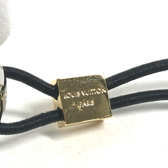 LOUIS VUITTON Hair rubber M80266 metal gold Scrunchie Nanogram Planet LV Women Used Authentic