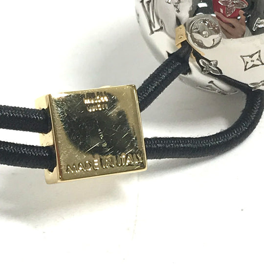 LOUIS VUITTON Hair rubber M80266 metal gold Scrunchie Nanogram Planet LV Women Used Authentic