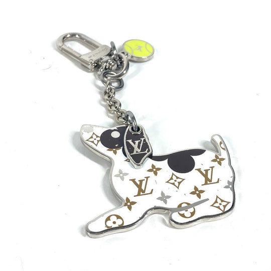 LOUIS VUITTON key ring M00747 metal Silver Bishou Sack LV Dog unisex(Unisex) Used Authentic