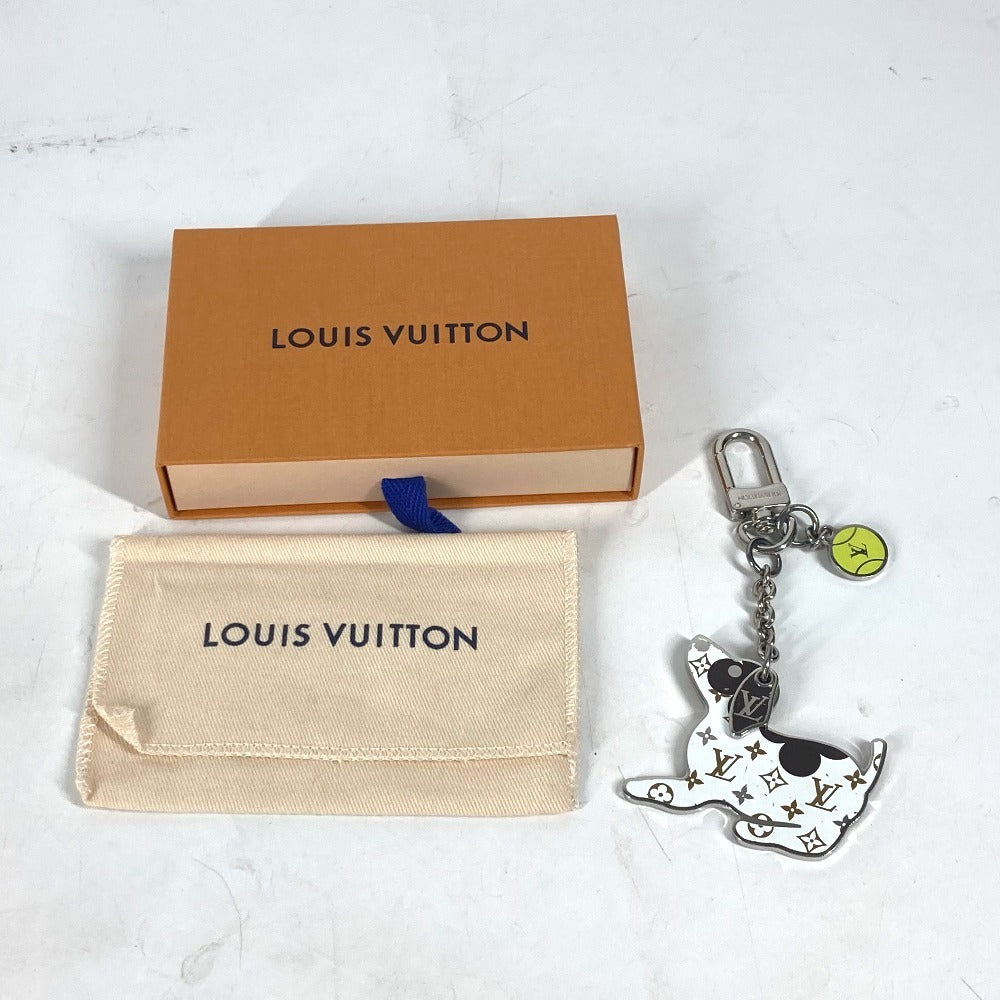 LOUIS VUITTON key ring M00747 metal Silver Bishou Sack LV Dog unisex(Unisex) Used Authentic