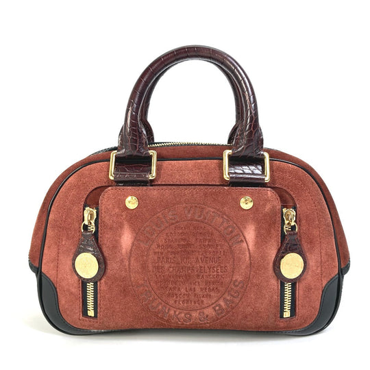 LOUIS VUITTON Handbag M95238 Leather / suede Brown Mini Boston Duffel bag Stamp bag PM Women Used Authentic