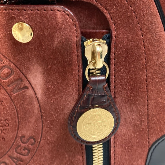 LOUIS VUITTON Handbag M95238 Leather / suede Brown Mini Boston Duffel bag Stamp bag PM Women Used Authentic