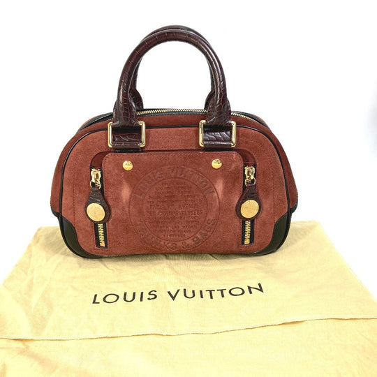LOUIS VUITTON Handbag M95238 Leather / suede Brown Mini Boston Duffel bag Stamp bag PM Women Used Authentic