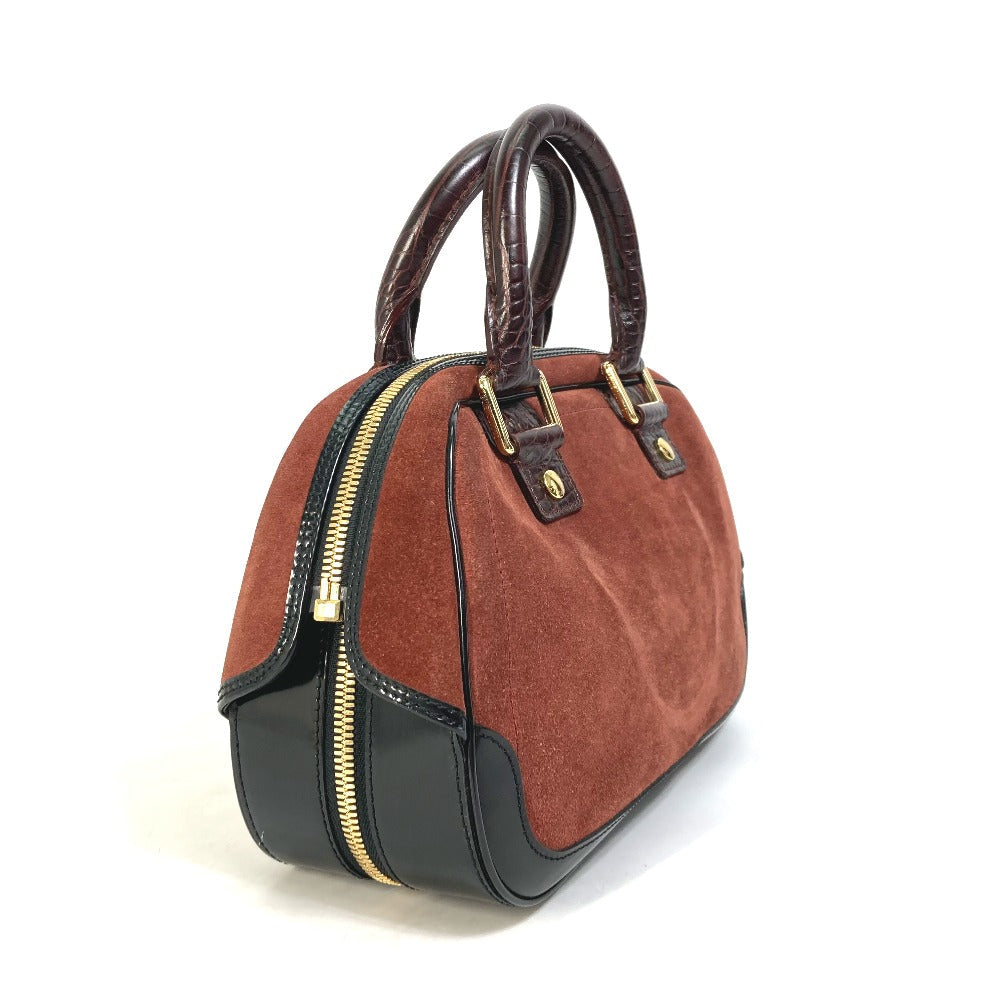 LOUIS VUITTON Handbag M95238 Leather / suede Brown Mini Boston Duffel bag Stamp bag PM Women Used Authentic