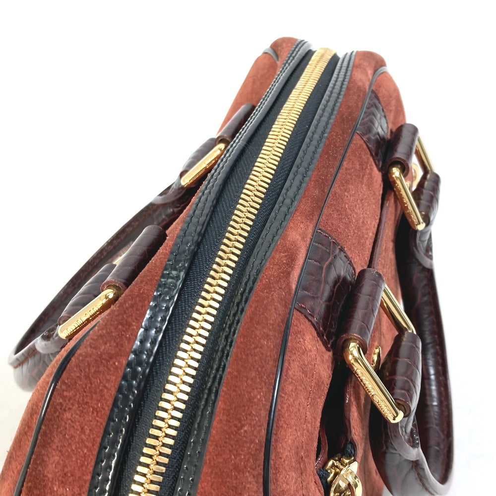 LOUIS VUITTON Handbag M95238 Leather / suede Brown Mini Boston Duffel bag Stamp bag PM Women Used Authentic