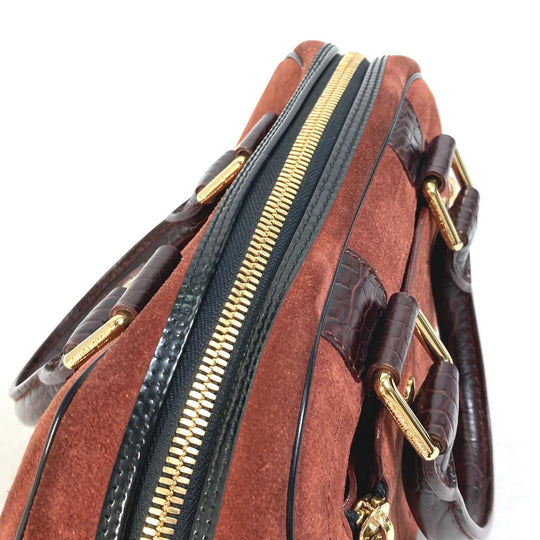 LOUIS VUITTON Handbag M95238 Leather / suede Brown Mini Boston Duffel bag Stamp bag PM Women Used Authentic