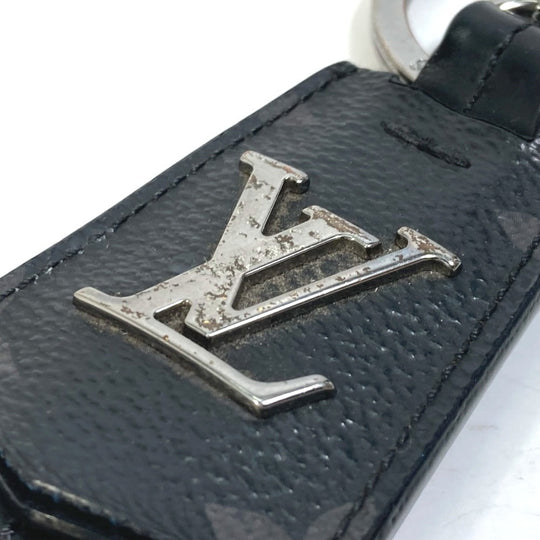 LOUIS VUITTON key ring M63620 Monogram Eclipse Canvas black Monogram Eclipse Porte Cle Cloche Cle mens Used Authentic