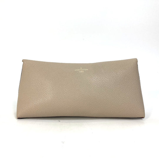 LOUIS VUITTON Pouch M61477 leather beige pouch with flap Pochette Rivet GM Women Used Authentic