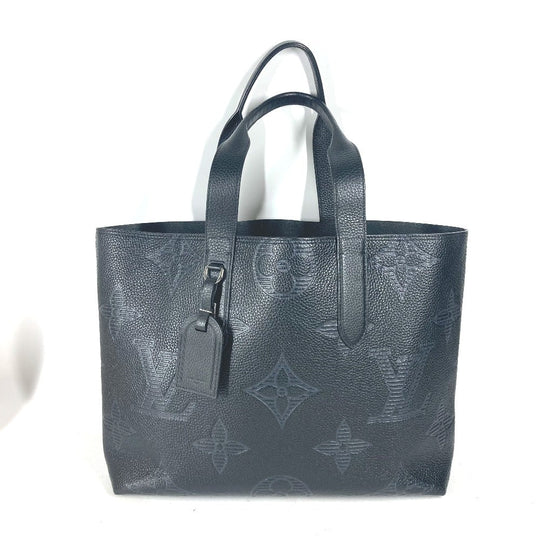 LOUIS VUITTON Shoulder Bag M57290 leather black Monogram Giant Shadow Hippo Voyage NV mens Used Authentic