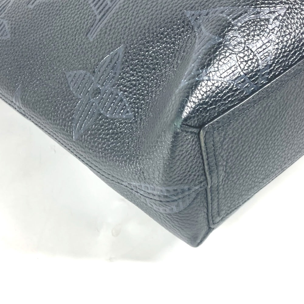 LOUIS VUITTON Shoulder Bag M57290 leather black Monogram Giant Shadow Hippo Voyage NV mens Used Authentic