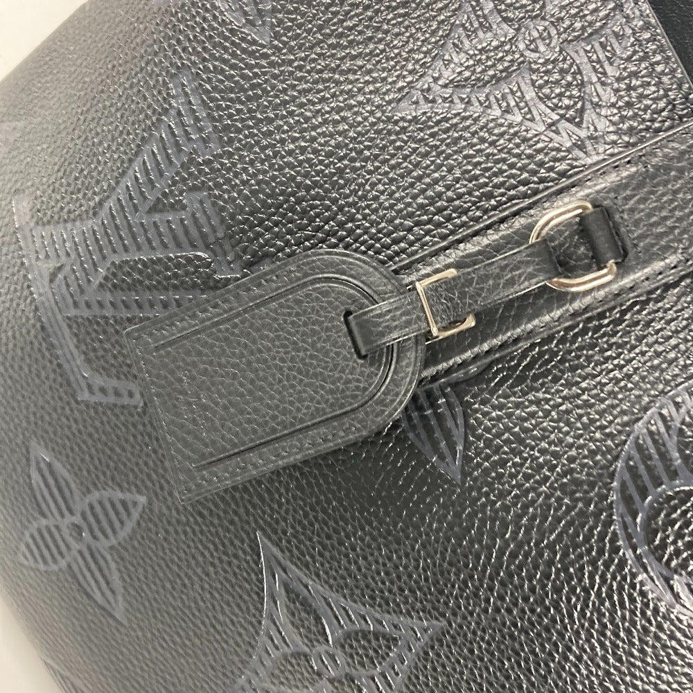 LOUIS VUITTON Shoulder Bag M57290 leather black Monogram Giant Shadow Hippo Voyage NV mens Used Authentic