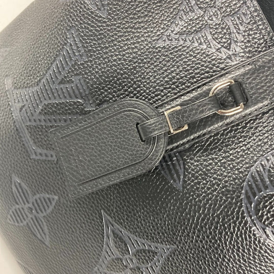 LOUIS VUITTON Shoulder Bag M57290 leather black Monogram Giant Shadow Hippo Voyage NV mens Used Authentic