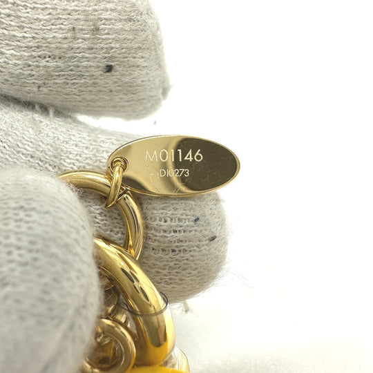 LOUIS VUITTON key ring M01146 Wood yellow Kusama Yayoi Collaboration LV x YK Keychain Vivienne Infinity Dot Women Secondhand Authentic