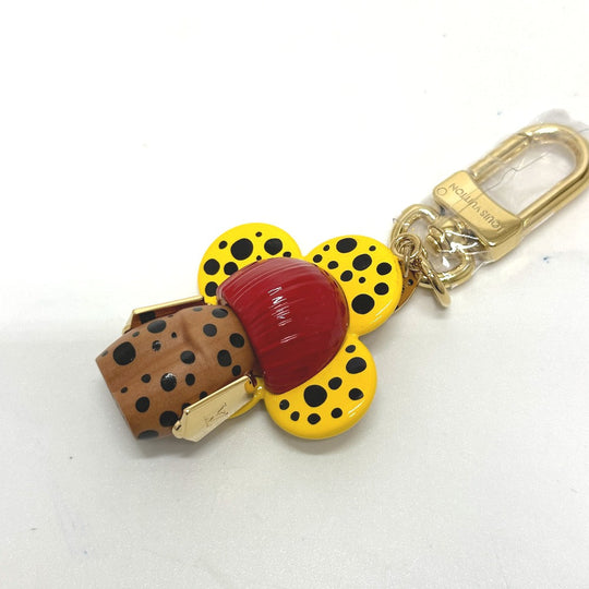 LOUIS VUITTON key ring M01146 Wood yellow Kusama Yayoi Collaboration LV x YK Keychain Vivienne Infinity Dot Women Secondhand Authentic