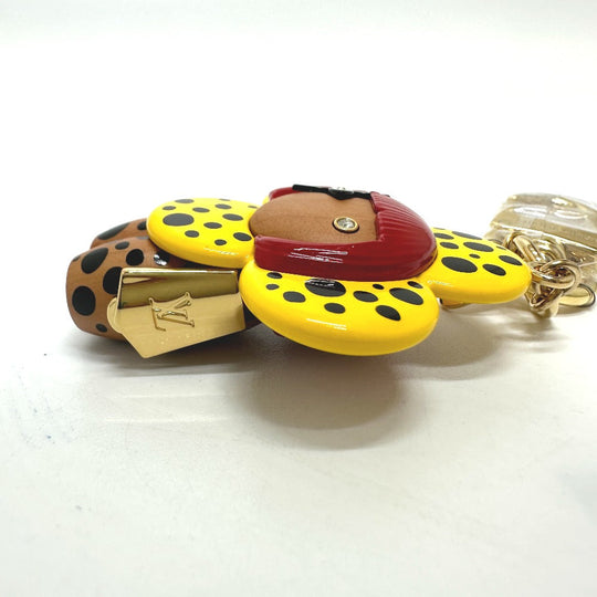 LOUIS VUITTON key ring M01146 Wood yellow Kusama Yayoi Collaboration LV x YK Keychain Vivienne Infinity Dot Women Secondhand Authentic