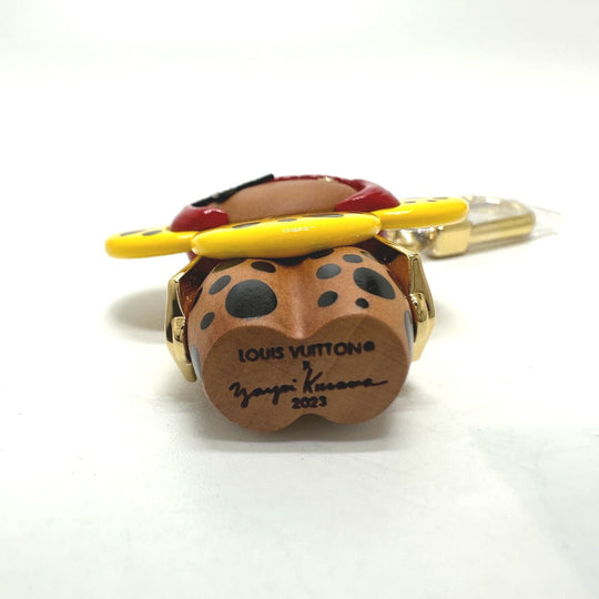 LOUIS VUITTON key ring M01146 Wood yellow Kusama Yayoi Collaboration LV x YK Keychain Vivienne Infinity Dot Women Secondhand Authentic