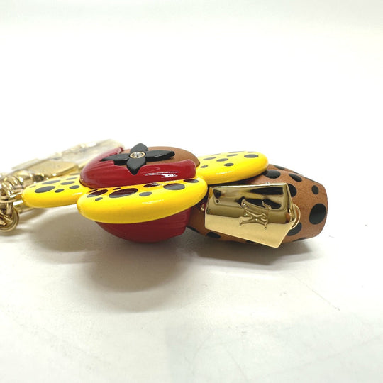 LOUIS VUITTON key ring M01146 Wood yellow Kusama Yayoi Collaboration LV x YK Keychain Vivienne Infinity Dot Women Secondhand Authentic