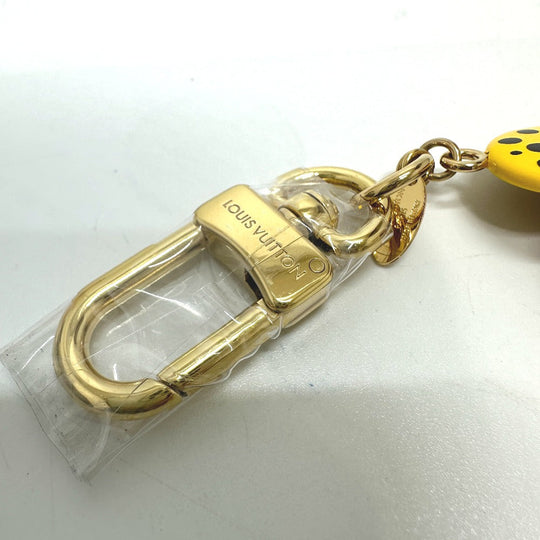 LOUIS VUITTON key ring M01146 Wood yellow Kusama Yayoi Collaboration LV x YK Keychain Vivienne Infinity Dot Women Secondhand Authentic