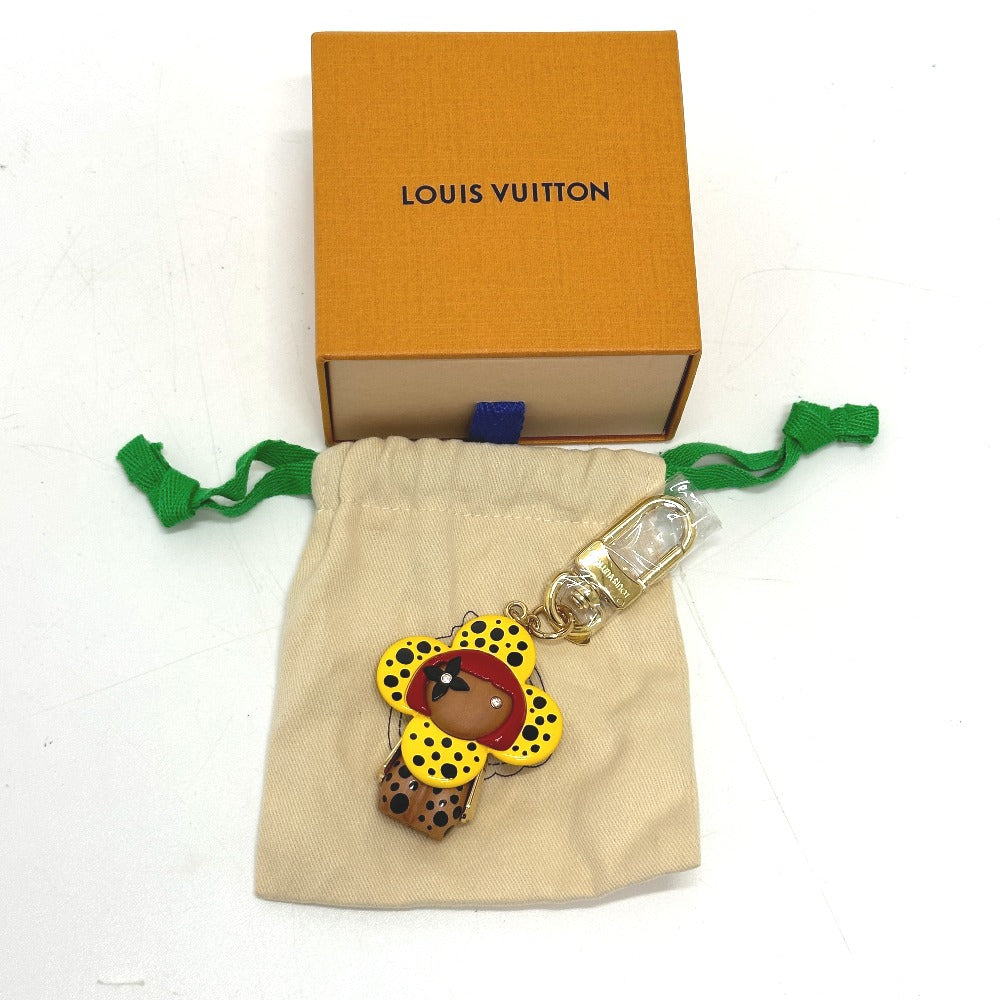 LOUIS VUITTON key ring M01146 Wood yellow Kusama Yayoi Collaboration LV x YK Keychain Vivienne Infinity Dot Women Secondhand Authentic