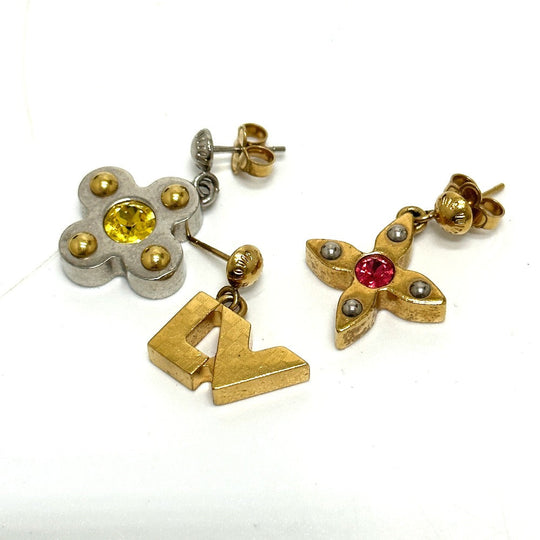 LOUIS VUITTON Pierce M66799 metal Silver Accessories Boucle D'oreille Love Letters GM Women Used Authentic