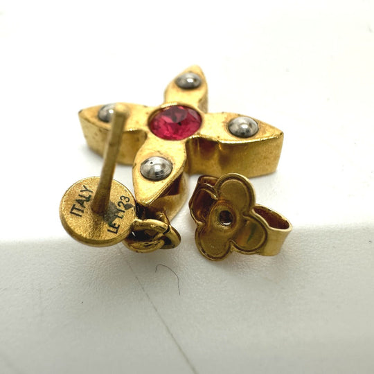 LOUIS VUITTON Pierce M66799 metal Silver Accessories Boucle D'oreille Love Letters GM Women Used Authentic