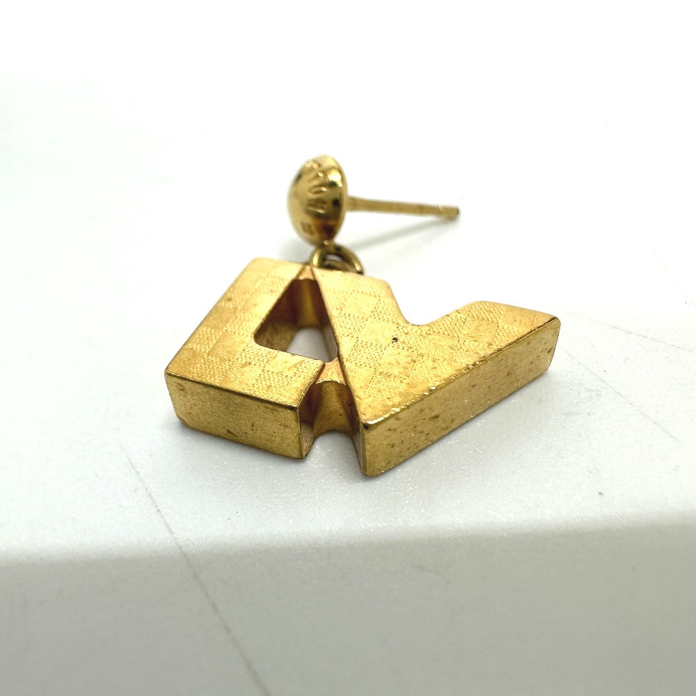 LOUIS VUITTON Pierce M66799 metal Silver Accessories Boucle D'oreille Love Letters GM Women Used Authentic