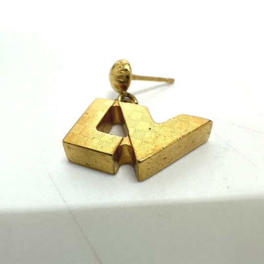 LOUIS VUITTON Pierce M66799 metal Silver Accessories Boucle D'oreille Love Letters GM Women Used Authentic