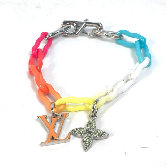 LOUIS VUITTON bracelet M00277 metal multicolor Watercolor Rainbow Bracelet Charm mens L Used Authentic