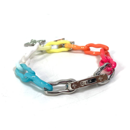 LOUIS VUITTON bracelet M00277 metal multicolor Watercolor Rainbow Bracelet Charm mens L Used Authentic